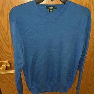 J. Crew pima cotton v neck sweater blue small